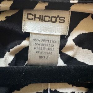 Chico's Zebra Print Top in Black and White